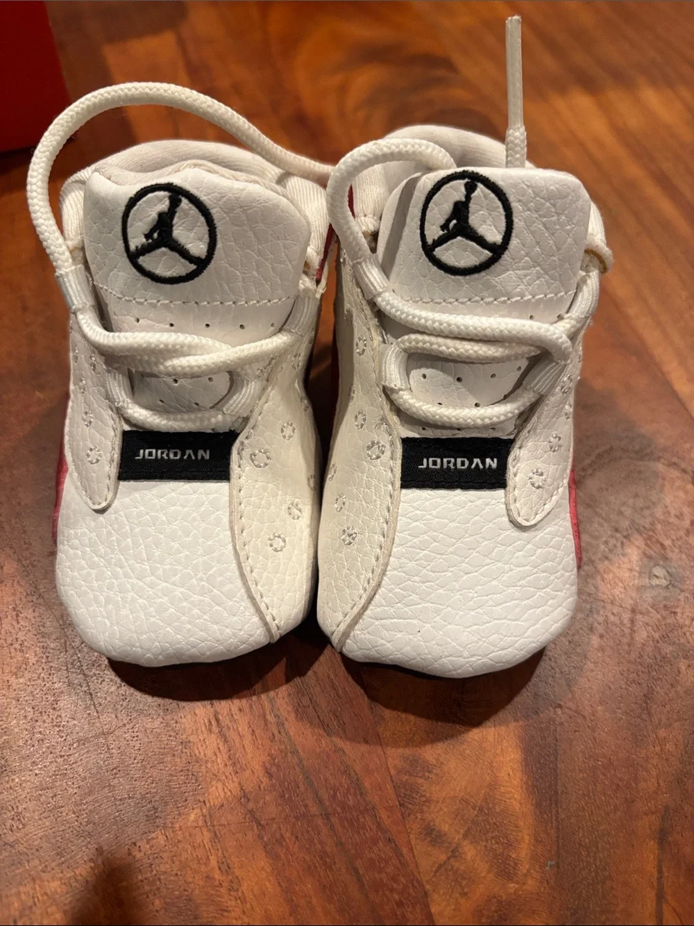 Jordan 13 Baby Shoes - White with Red Accent